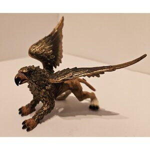 ⭐️ 2007 Safari Mythical Realms Griffin Winged Eagle Lion Fantasy Gold Figure